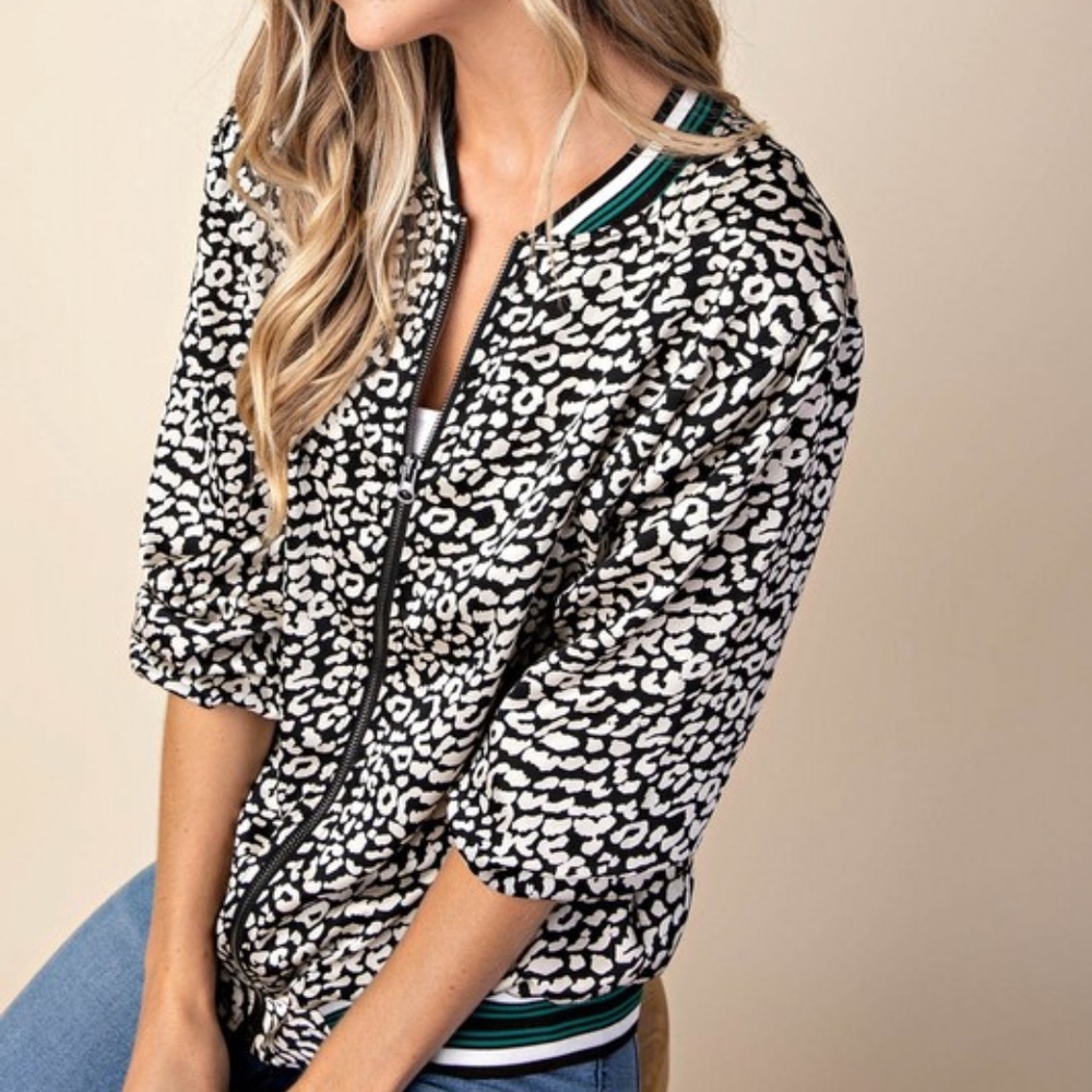 NWT Leopard Print Bomber Jacket